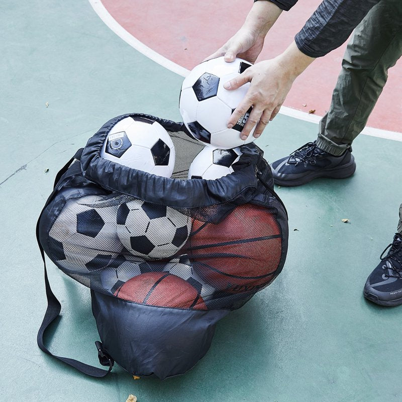 GOGHOST Mesh Sports Ball Bag 2 Pack with Adjustable Strap - Black (Variation L)