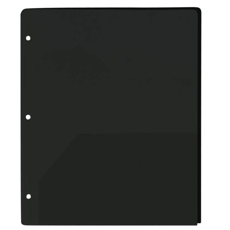 100 Pack Two-Pocket Translucent Black Hole Punch Folders with 3-Ring Binding, 11.5 x 9.5 in - Trailmaker (Variation: 100 Pack)