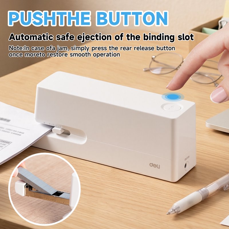 Electric Stapler for Office 25 Sheets with Staples & Remover - White & Black Options