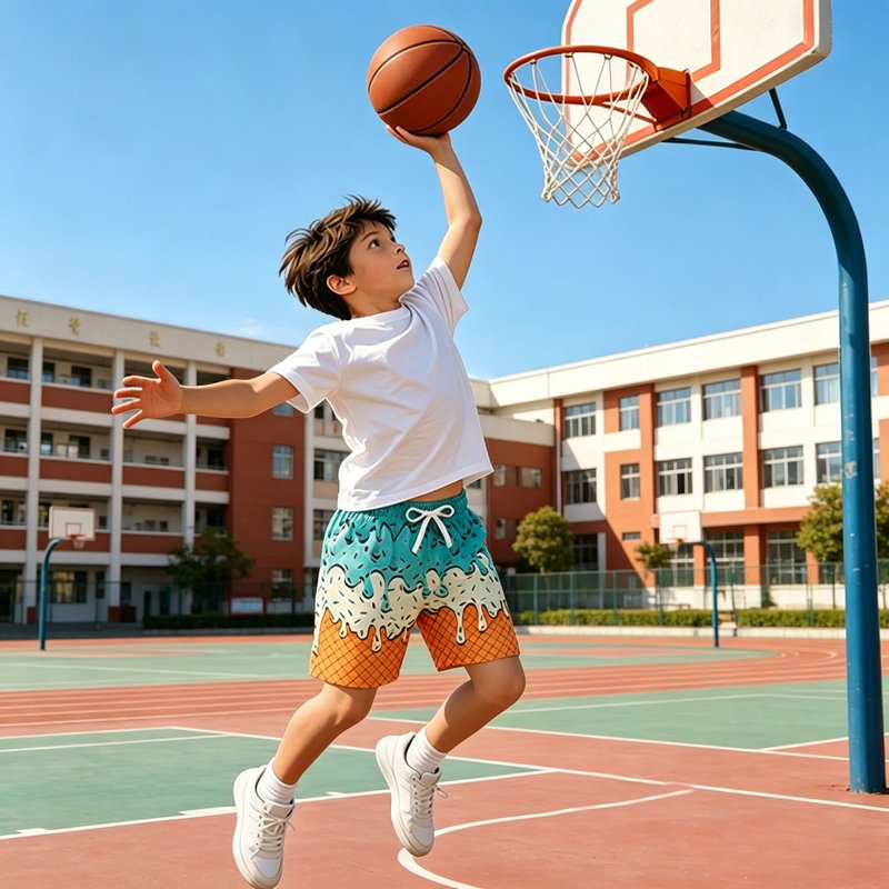 Kids Athletic Performance Shorts Breathable Mesh Quick-Dry Stretch Basketball Active Sweat Shorts