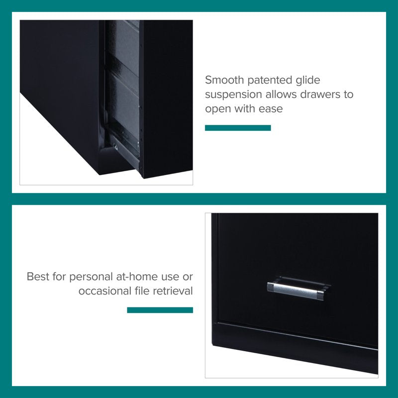 18-Inch Deep Metal File Cabinet with 4 Drawers, Lockable Office Storage