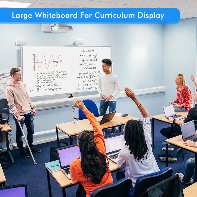 Large Double-Sided Mobile Whiteboard on Wheels - 72x40 Inches, Magnetic Dry Erase, Adjustable Stand for Office, School, Home