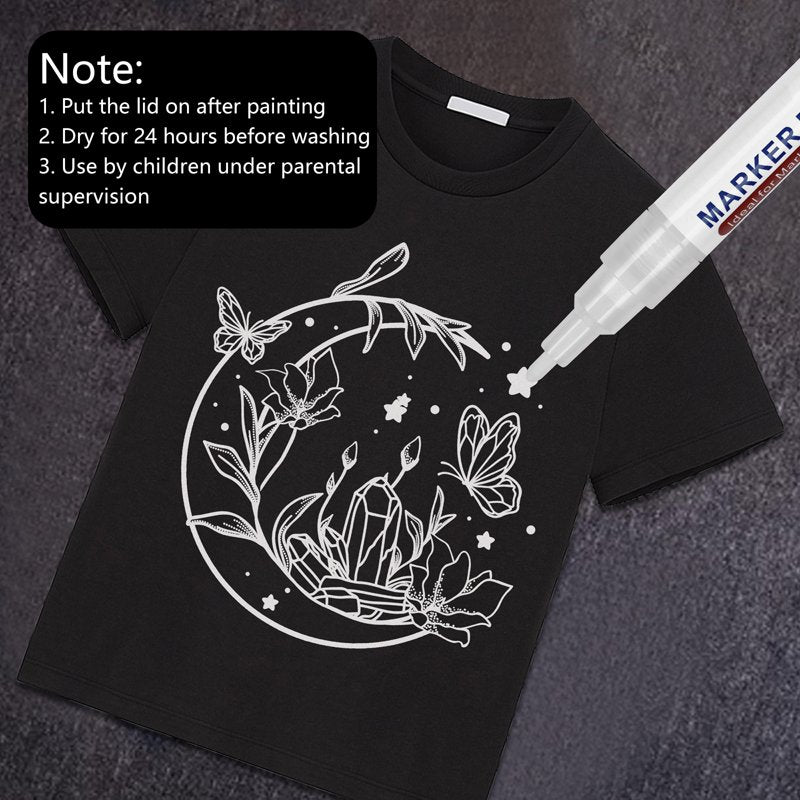 Water-Resistant Fabric Marker 2mm for Clothing, Leather, Canvas, Jeans