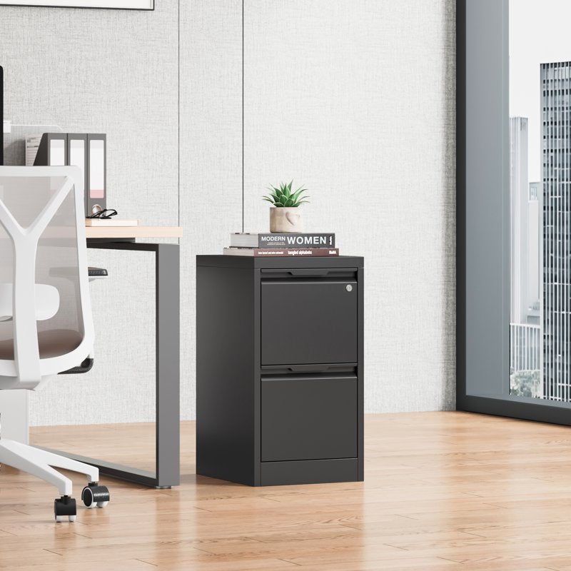 Metal Vertical File Cabinet with Lockable Drawers for Office & Home Storage