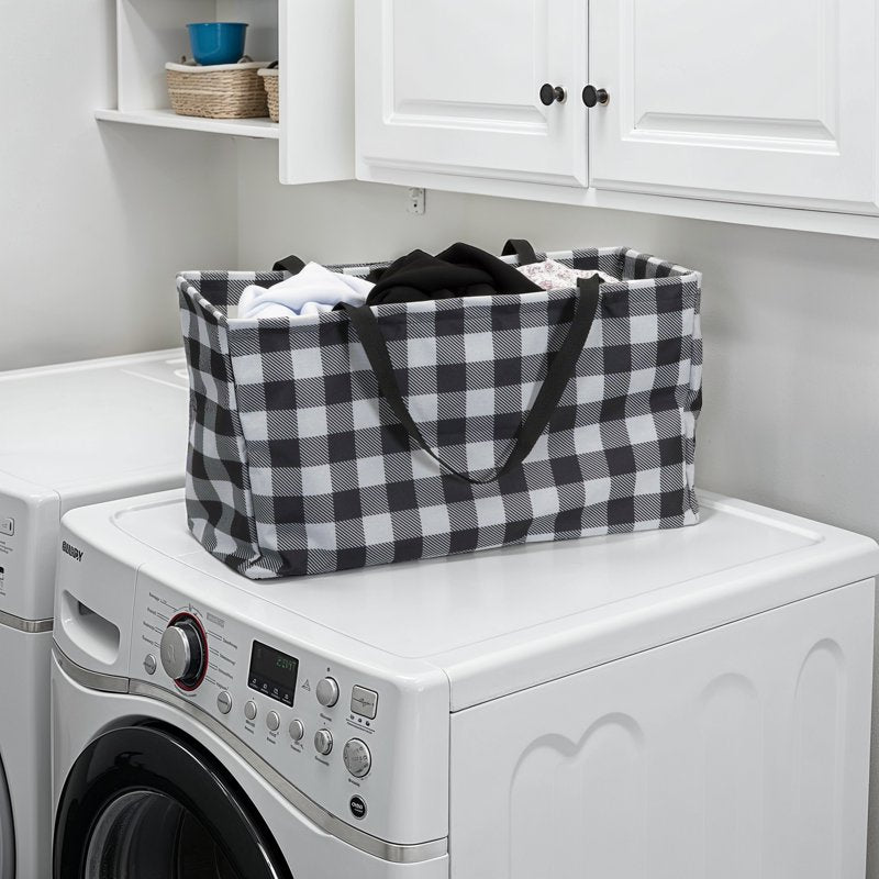 Water-Resistant Canvas Utility Tote with Handles - Rectangular Storage Bag
