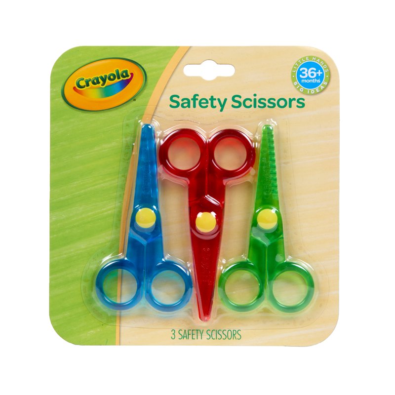 Kids Safety Scissors Set - 3 Shapes, Toddler Art Supplies for Ages 3+