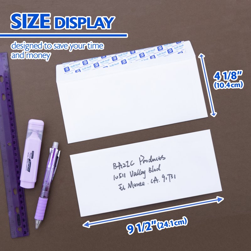 Self Seal White Envelopes Pack of 40 - #10 Mailing Envelopes for Business & Office Use