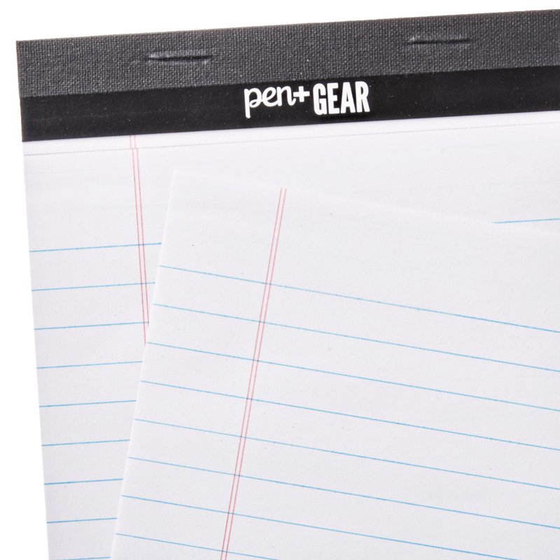 Legal Pads Pack of 3 - White Wide Ruled 50 Sheets Portable Notebooks