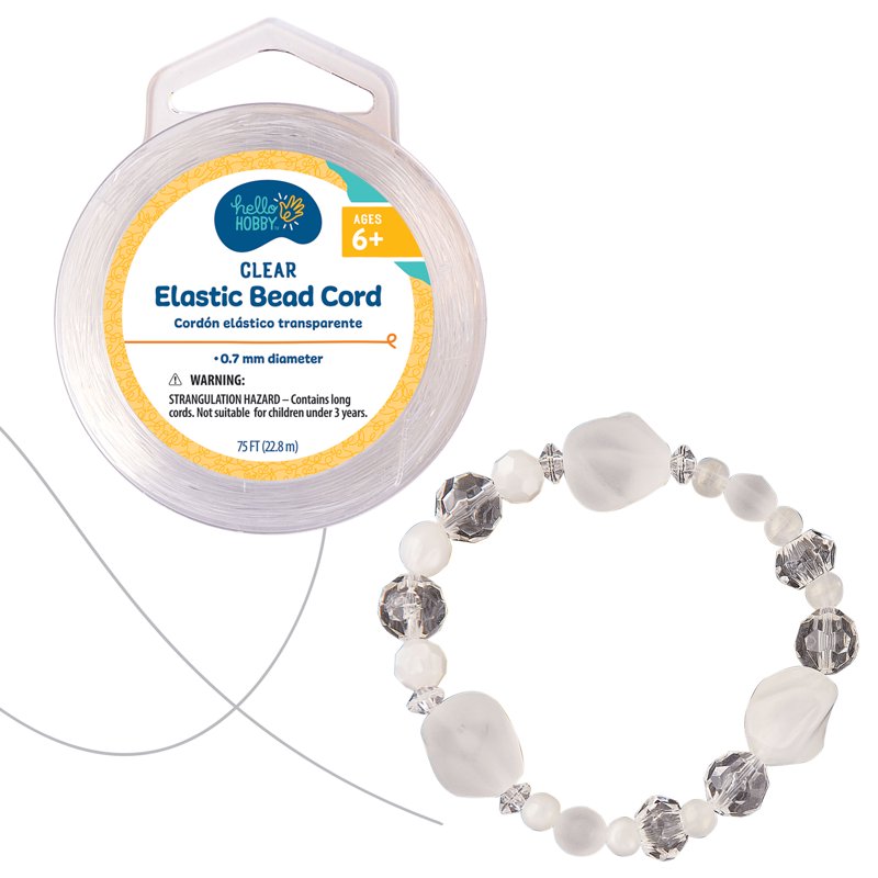 3 Pack Stretch Jewelry Cord 75ft Clear Flexible Beading String for Crafts