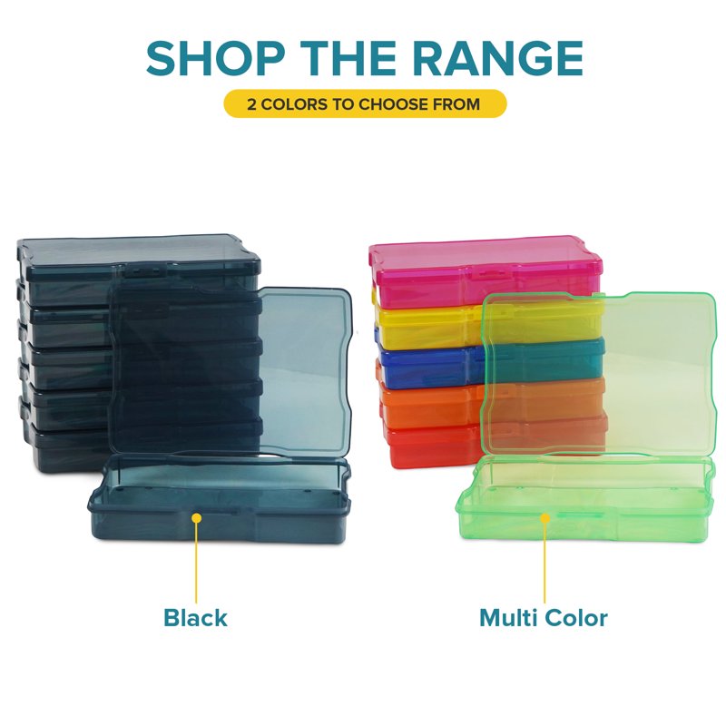 Stackable Craft Storage Containers - 6 Pack Black Art Supply Organizers