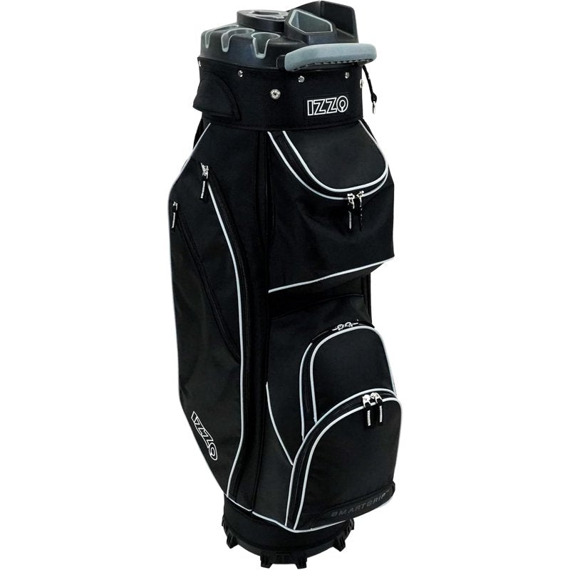 IZZO Vault Golf Cart Bag - Black, 14-Way Top Divider, Putter Well, Anti-Rattle