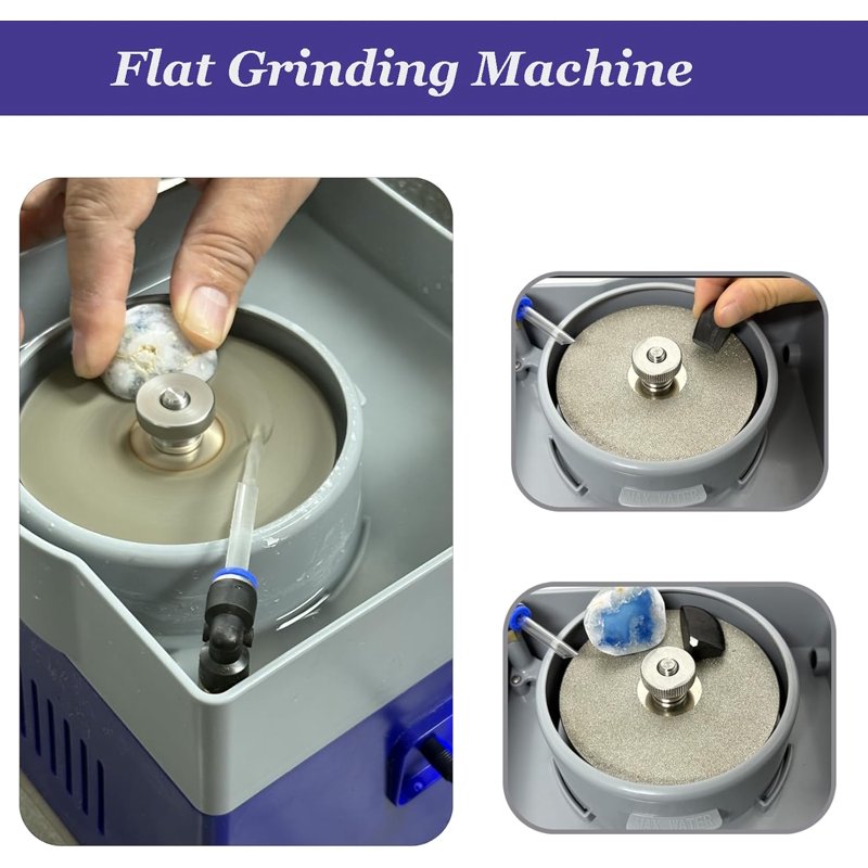 4-Inch Flat Rock Polishing and Grinding Machine with Accessories Kit