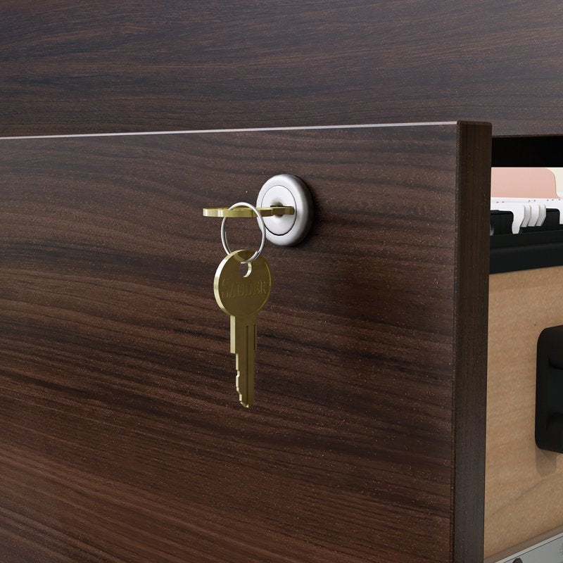 Sauder Affirm Lateral Filing Cabinet with Lock in Noble Elm Brown, 2-Drawer Office Storage