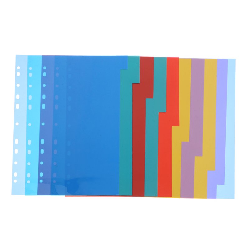 10-Pack Binder Dividers with Tabs Waterproof Sheet Protectors Office Organization