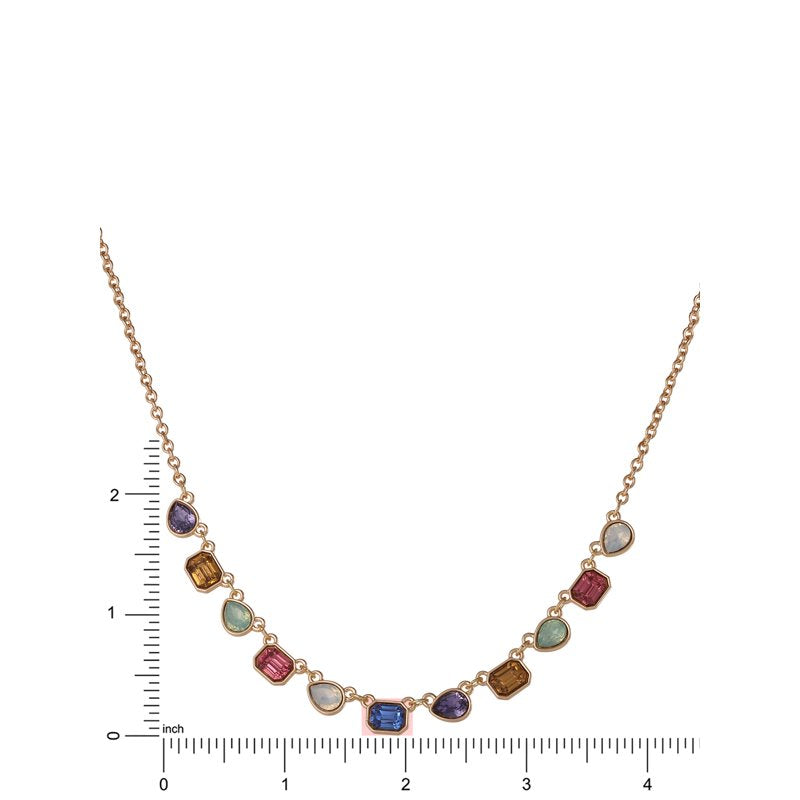 Multi-Color Stone Necklace for Women - 18-Inch with 3-Inch Extender