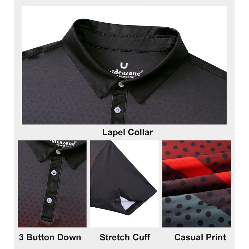 Men's Golf Polo Shirts Short Sleeve Active Performance Athletic T-Shirts