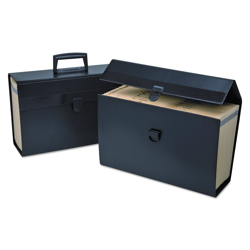 Expanding Paper Organizer with 19 Pockets for Documents, Black or Burgundy