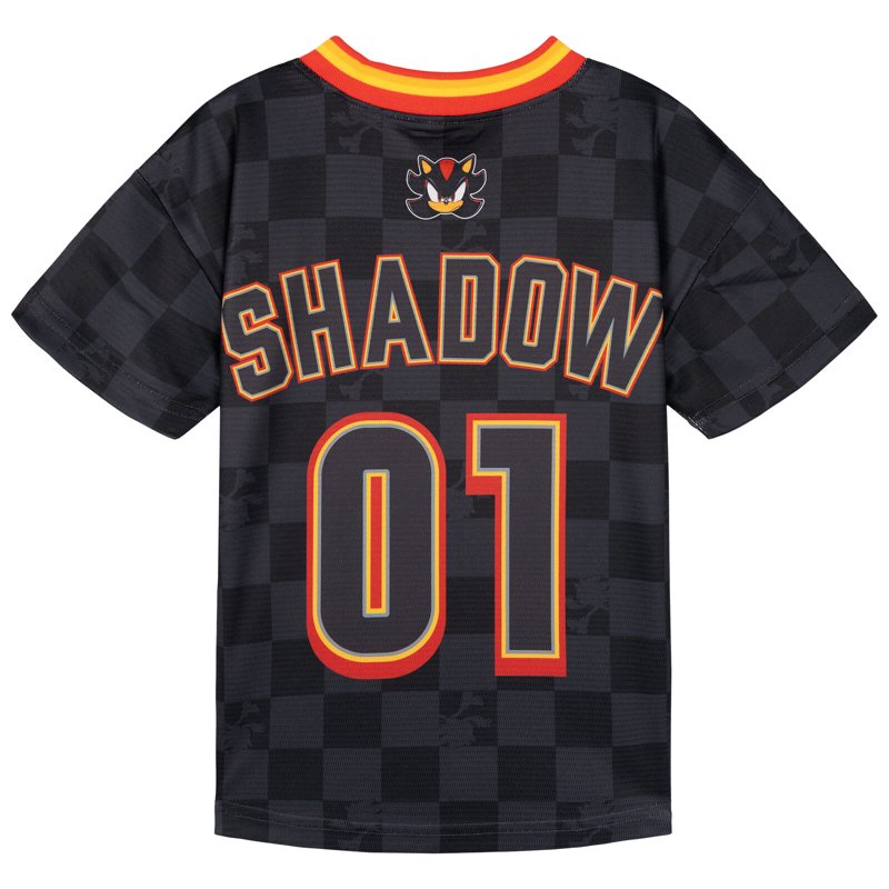 Sega Sonic Shadow Black Boys’ Soccer Jersey 5 — Short Sleeve Mesh Athletic Tee