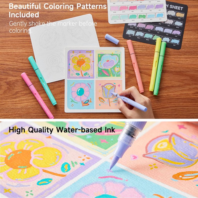 Acrylic Paint Markers Set - 24 Pastel Colors, Waterproof & Fade-Resistant