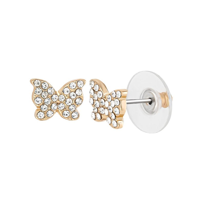 Women’s Heart and Butterfly Earrings Set - 5 Pairs Gold-Tone Jewelry Gift