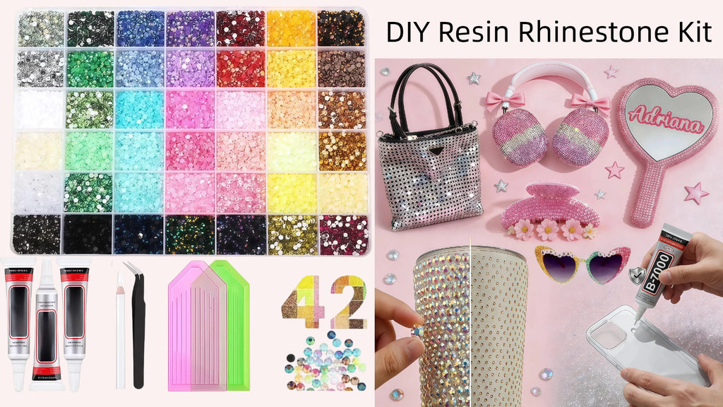 Multicolor Resin Rhinestone Kit for DIY Crafts, Nail Art & Jewelry