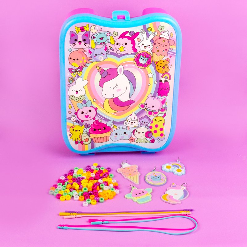 Kids Jewelry Making Kit with Storage Case - Create Custom Bracelets & Necklaces