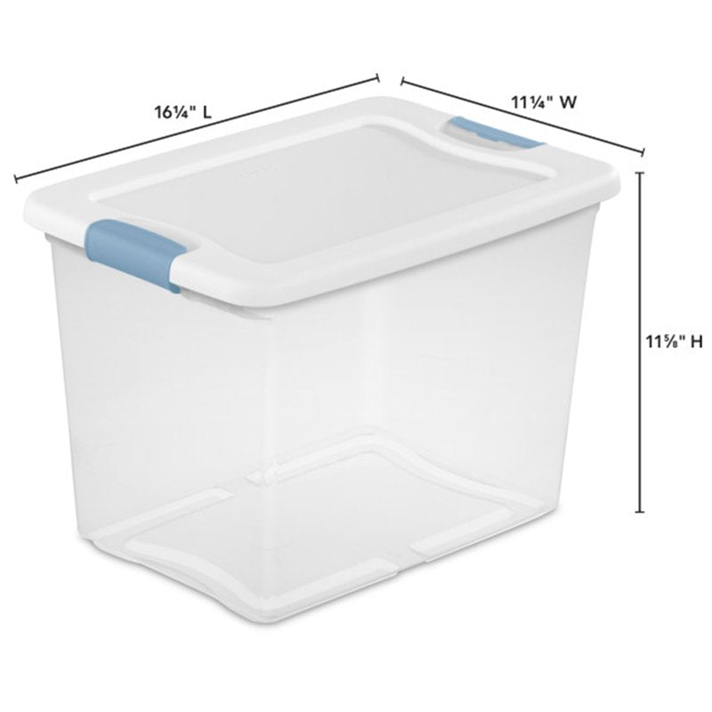 Heavy Duty Plastic Storage Totes - Clear, 25 Quart Capacity, Bulk Pack