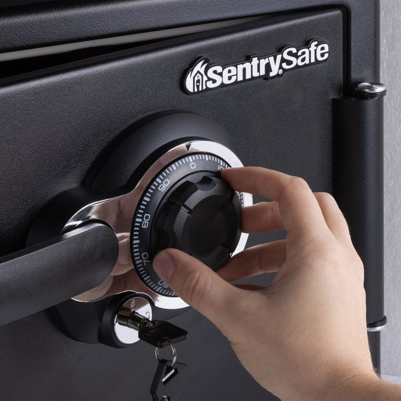 Fireproof Waterproof Security Safe with Combination & Dual Key Lock - 0.81 Cu Ft