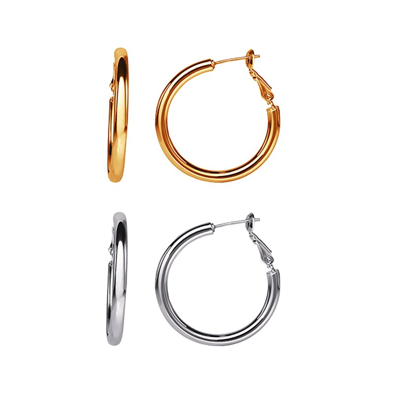 Women's 14kt Gold Flash Plated Hoop Earring Set - Classic and Elegant Jewelry