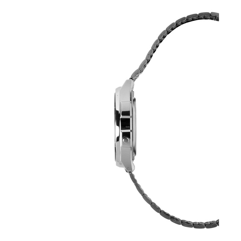 Unisex Digital Watch with Stainless Steel Band Water Resistance 7-Year Battery