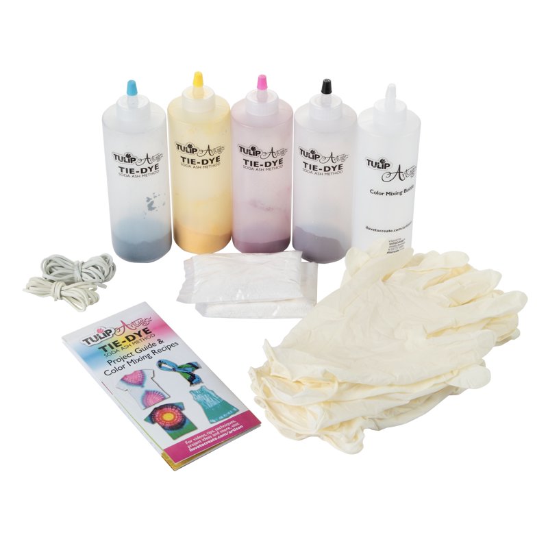 Tie-Dye Kit with Fiber Reactive Dyes, Soda Ash & Supplies for Fabric Art