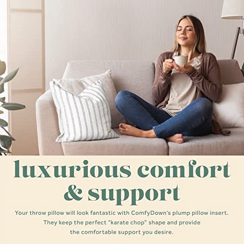 Down & Feather Fill Throw Pillow Inserts - Multiple Sizes & Shapes
