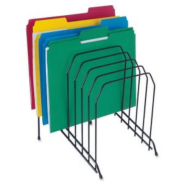 Lorell Wire Vertical File Sorter 8 Sections Desktop Organizer Black