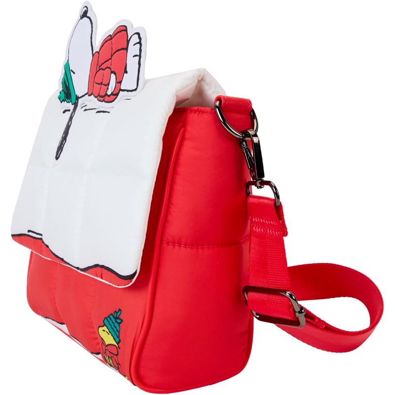 Peanuts Snoopy and Woodstock Snow Day Doghouse Crossbody Bag - Holiday Loungefly
