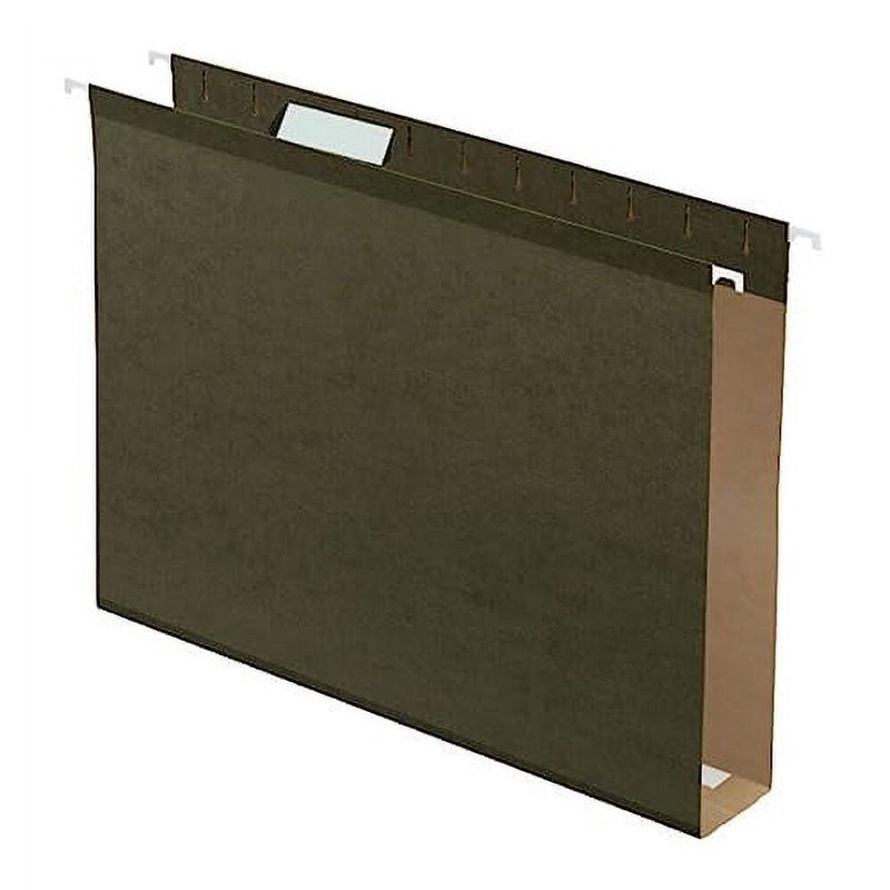 Extra Capacity Hanging File Folders - Letter Size, Green, 25 Pack