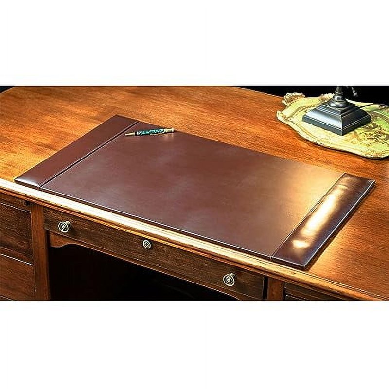 Leather Desk Pad with Side Rails - 30 x 18 Inch Office Writing Mat