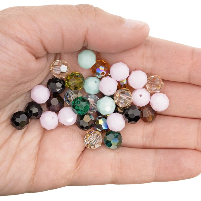 8mm Faceted Crystal Bead Assortment for Jewelry & Crafts - 36pcs