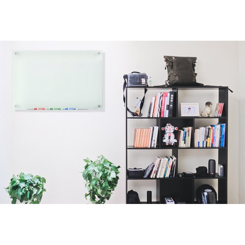 Frosted Glass Dry-Erase Board Set - Modern Whiteboard for Office & Home