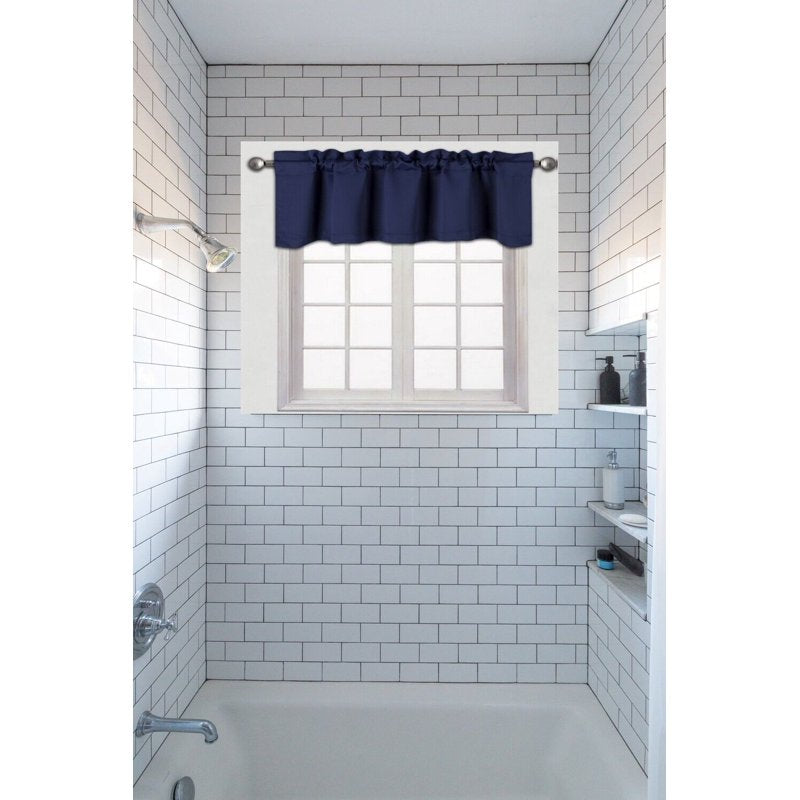 Blackout Thermal Valance Curtain for Windows - Unlined Short Window Decor, Fits Rods Up to 54 Inches