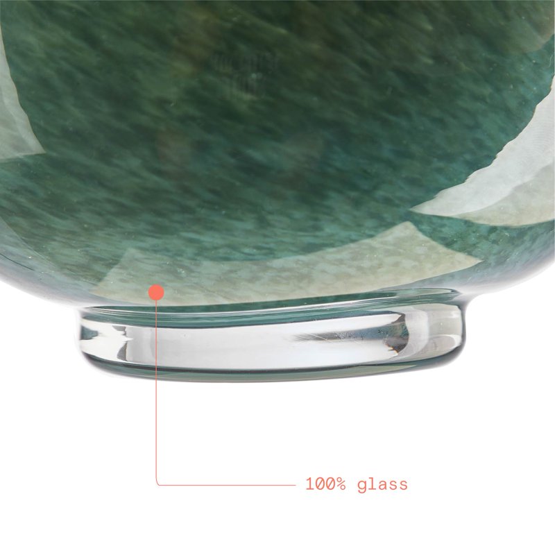 Green Mottled Glass Vase - Artistic Home Decor, 8.35 Inches