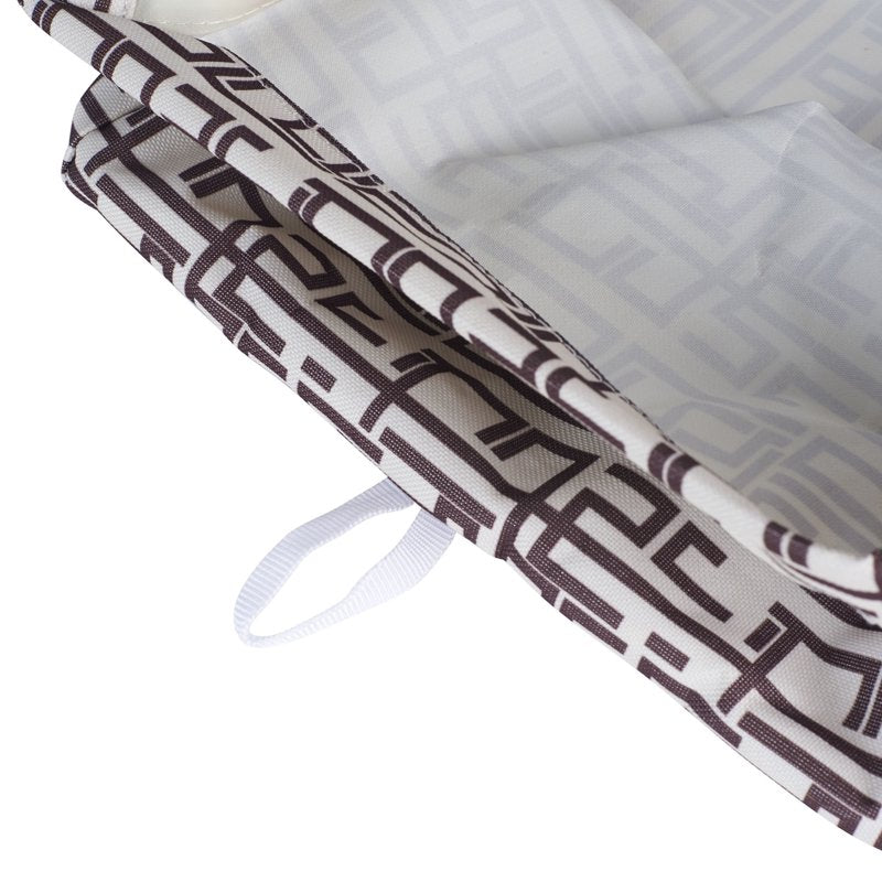 Water-Resistant Canvas Utility Tote with Handles & Geometric Pattern, 22x13x11 in