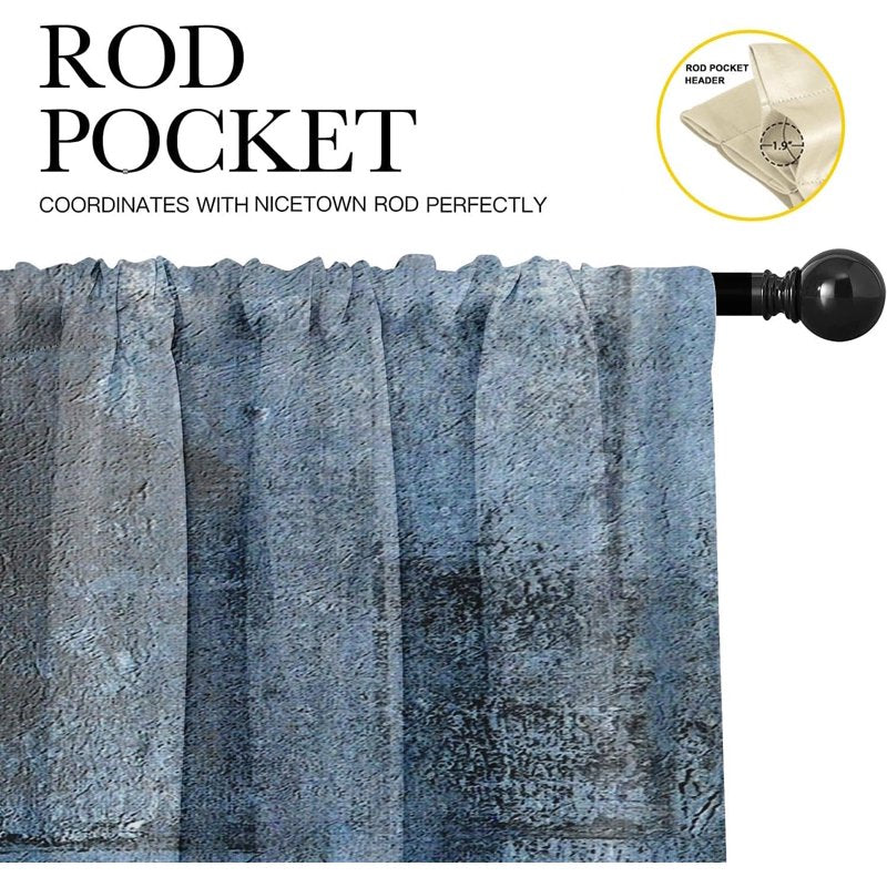 2 Pack Modern Abstract Window Valances - Blackout Drapes for Living Room & Kitchen
