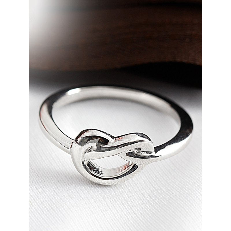 Sterling Silver Love Knot Friendship Ring for Women - Celtic Design, Dainty Promise Ring
