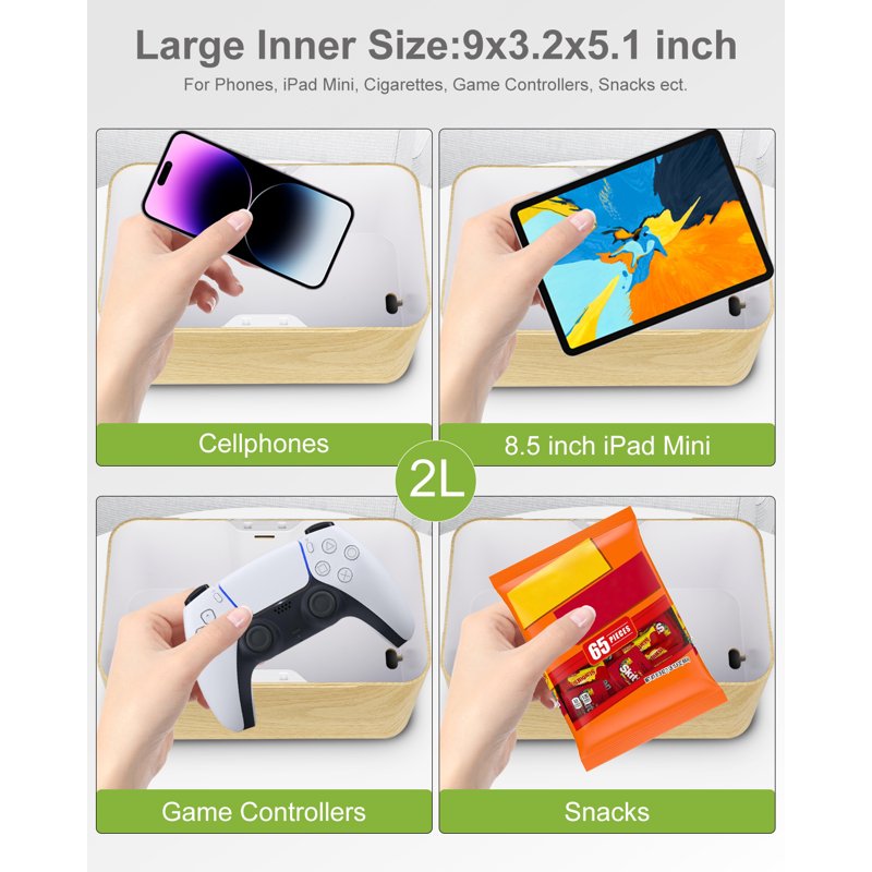 Secure Lockable Storage Box with Timer for Phones, Medicine, and Valuables