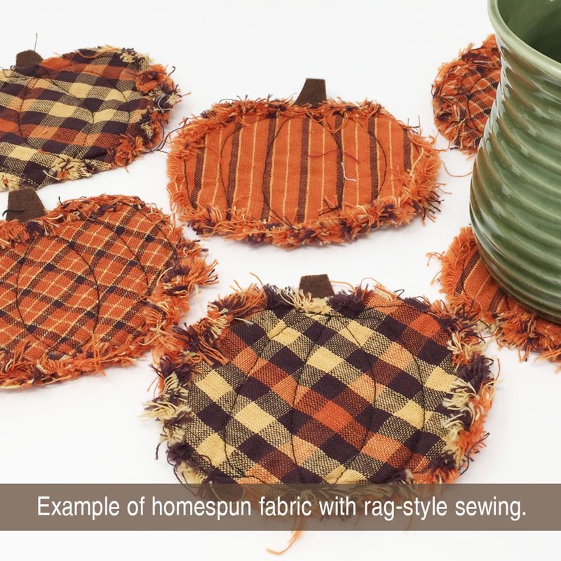 Assorted Homespun Cotton Fabric Bundle - 4 Fat Quarters for Quilting & Crafts