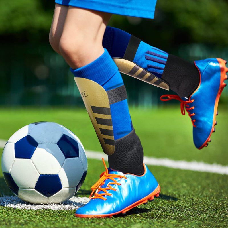 Shin Guards with Ankle Protection for Kids - Adjustable Youth Soccer Guards XS
