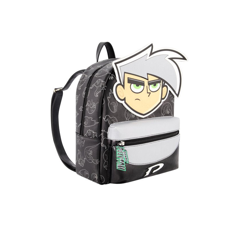 Danny Phantom Mini Backpack - Small Travel Bag with Adjustable Straps, Black, 11 Inch