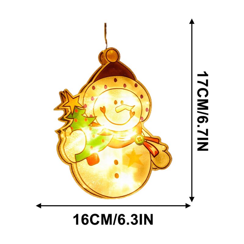 Christmas Window Hanging Lights with Suction Cups Battery Operated Indoor Decor
