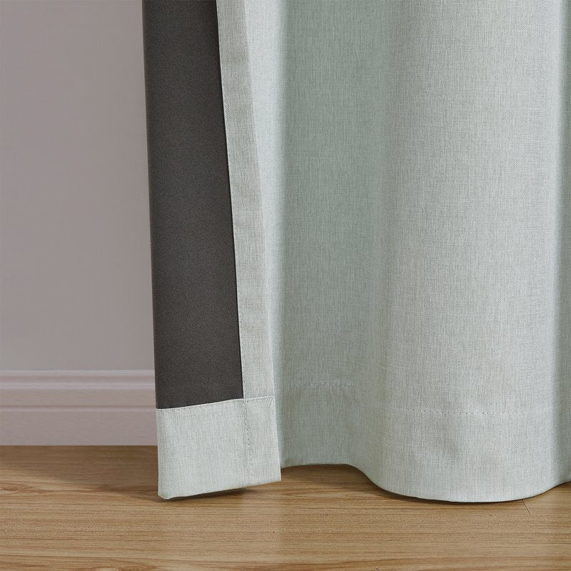 Blackout Curtain Panels Set of 2 - Linen Look, Light Blocking, Modern Window Treatment