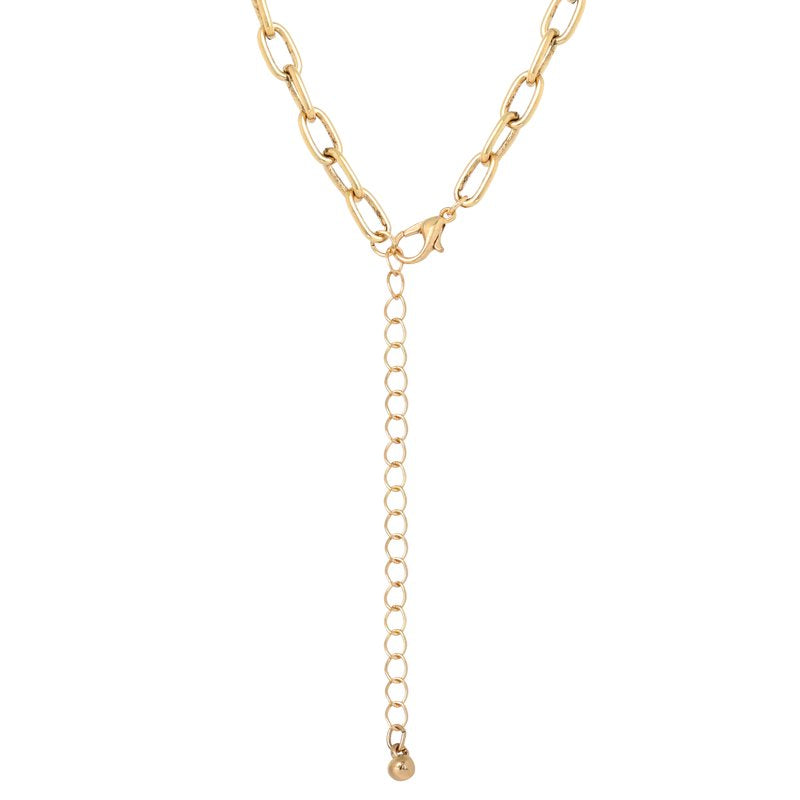 Jessica Simpson Gold-Tone Heart Necklace with Bead Details - Women's Jewelry